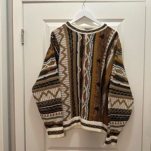 Vintage Veneto Collection Sweater Men L Coogi Style Knit Sweater 90s